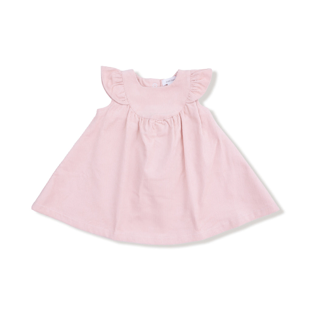 Veiled Pink - Scoop Yoke with Ruffle Dress + Bloomer